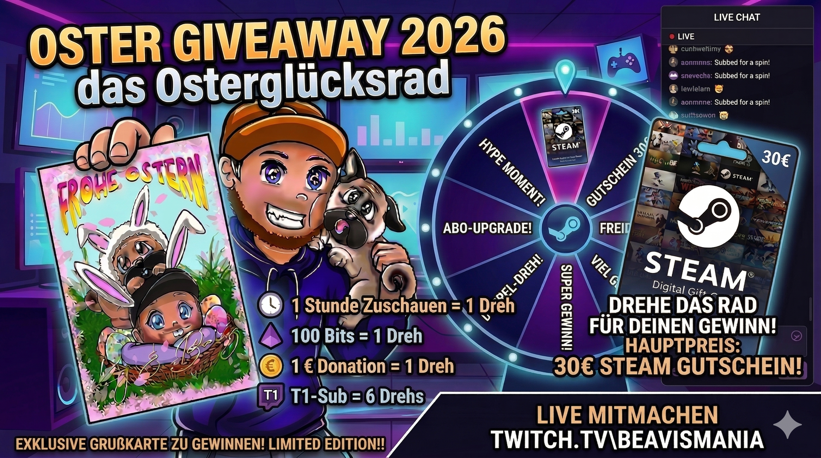 🎡 GLÜCKSRAD GIVEAWAY IST LIVE 🎡